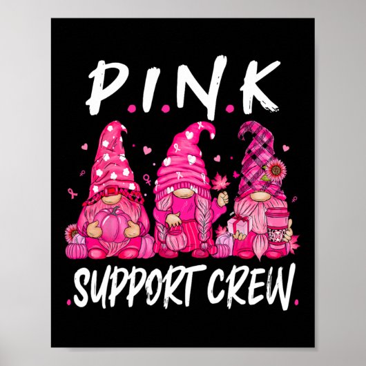 Gnomen Support Squad Breast Cancer Awareness Mont Poster (Voorkant)