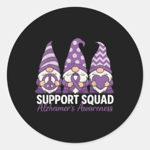 Gnomen Support Squad Dementia Heimers Awareness Mo Ronde Sticker