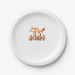 Gnomen Thanksgiving Disguise Holding Turkije en Pu Papieren Bordje