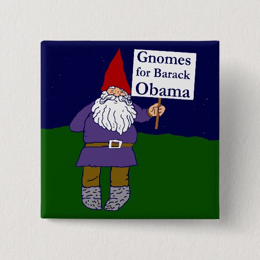 Gnomen voor Barack Obama Square Button (Voorkant)