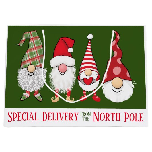 Gnomen voor de Feestdagen speciale levering Kerstm Groot Cadeauzakje (Voorkant)