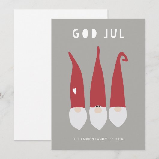 Gnomen voor kerstmis feestdagenkaart (Voorkant / Achterkant)