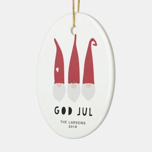 Gnomen voor kerstversiering keramisch ornament (Links)