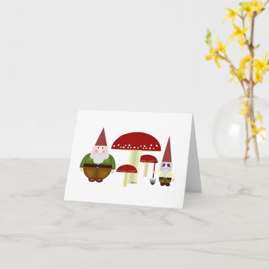 Gnomen-Wenskaart Kaart (Gele Bloem)