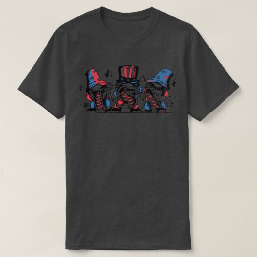Gnomes 4 juli VS Onafhankelijkheidsdag Patriottisc T-shirt (Design voorkant)