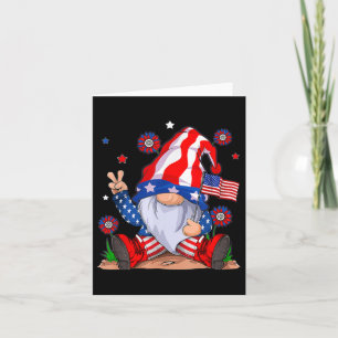 Gnomes 4th of July Patriottische Gnoom Grappig Ame Kaart