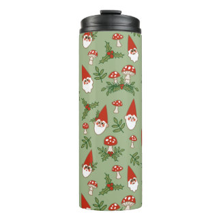 Gnomes and Mushrooms on Celadon Thermal Tumbler Thermosbeker