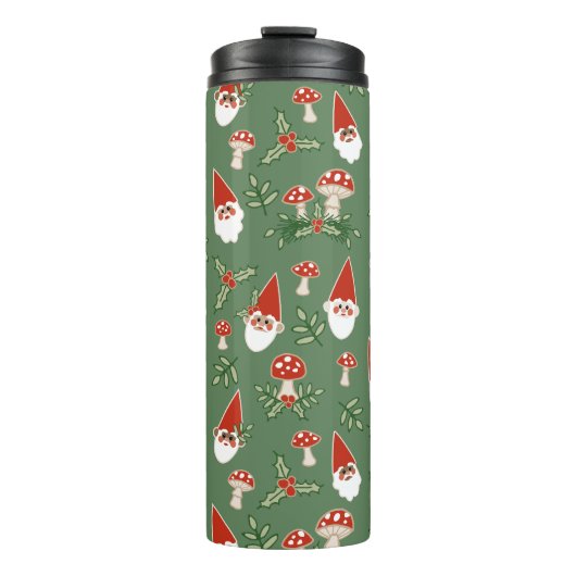 Gnomes and Mushrooms on Fern Thermal Tumbler Thermosbeker (Voorkant)