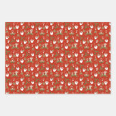 Gnomes and Mushrooms Red and Natural Holiday Inpakpapier Vel (Voorkant 2)