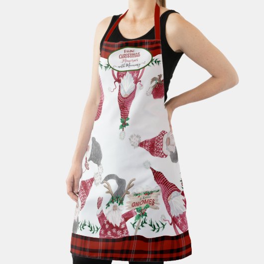 Gnomes bakken kerstherinneringen mama rood geplakt schort (Insitu)