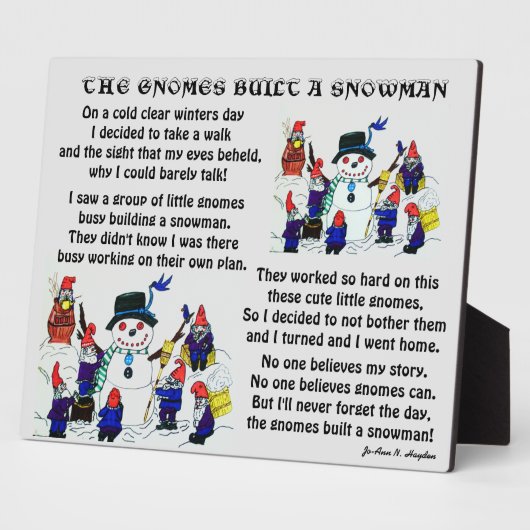 GNOMES BOUILD SNOWMAN FOTOPLAAT (Zijkant)