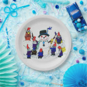 GNOMES BOUILD SNOWMAN PAPIEREN BORDJE (Feest)