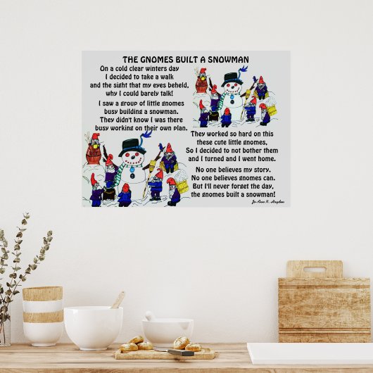 GNOMES BOUILD SNOWMAN POSTER (Keuken)