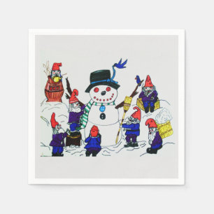 GNOMES BOUILD SNOWMAN SERVET