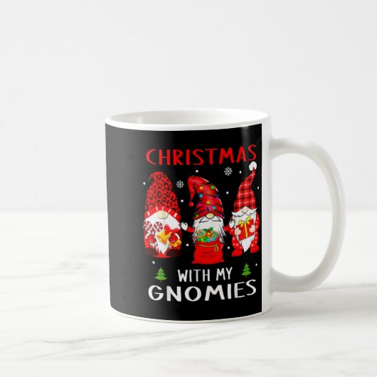 Gnomes Christmas Family Leopard Funny Plaid Men Wo Koffiemok (Rechts)