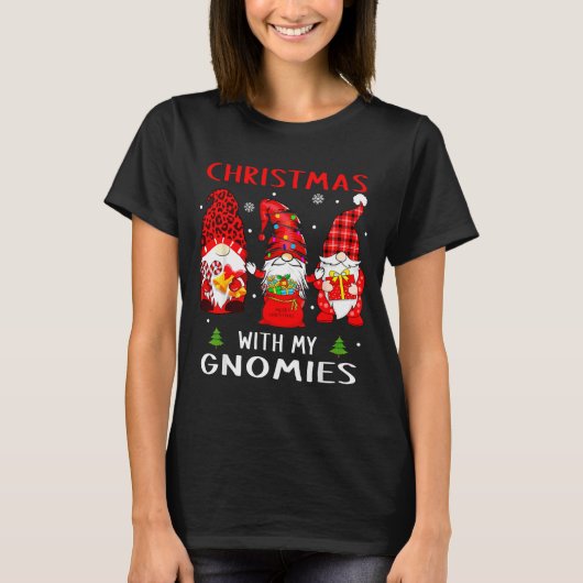 Gnomes Christmas Family Leopard Funny Plaid Men Wo T-shirt (Voorkant)