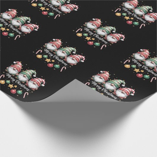 Gnomes Christmas Light Family Gnome Xmas Matching Cadeaupapier (Hoek)