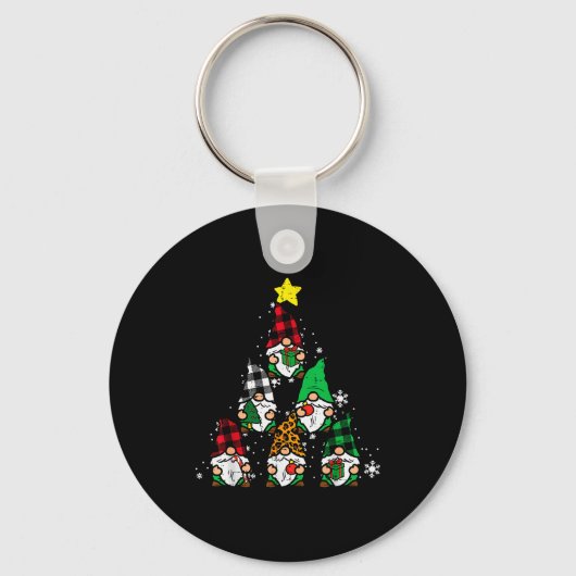 Gnomes Christmas Tree Funny Xmas Holidays Men Wome Sleutelhanger (Voorkant)