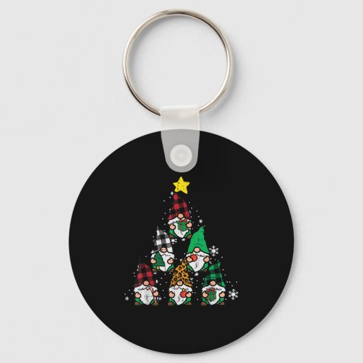 Gnomes Christmas Tree Funny Xmas Holidays Men Wome Sleutelhanger (Voorkant)