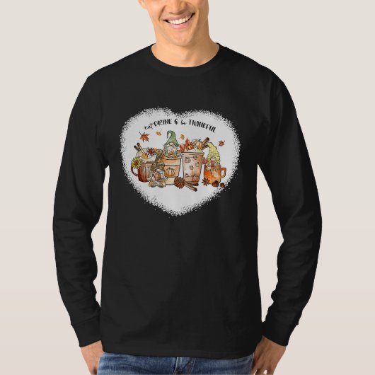 Gnomes Coffee Pumpkin spice latte Fall Autumn Than T-shirt (Voorkant)