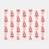 Gnomes Custom Valentijnsdag Klasgenoten Gift Inpakpapier Vel (Voorkant 3)