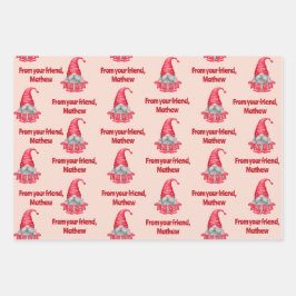 Gnomes Custom Valentijnsdag Klasgenoten Gift Inpakpapier Vel