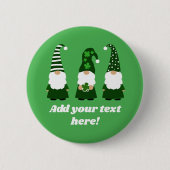 Gnomes Cute Personalized St Patricks Day Gnomen Ronde Button 5,7 Cm (Voorkant)