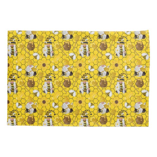 Gnomes die honingbijen van honinggeel maken kussensloop (Achterkant)