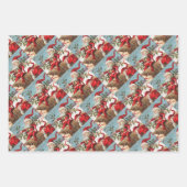 Gnomes dragging a cut tree trunk through the snow inpakpapier vel (Voorkant)