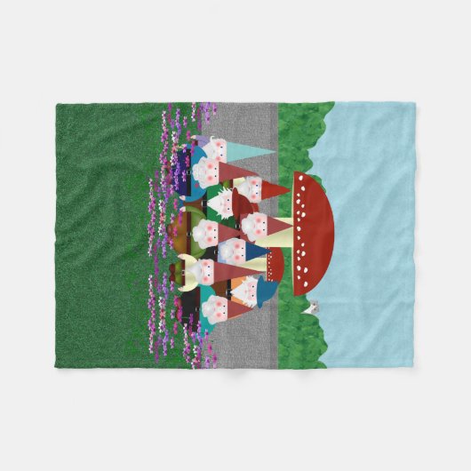 Gnomes Fleece Deken (Voorkant (Horizontaal))