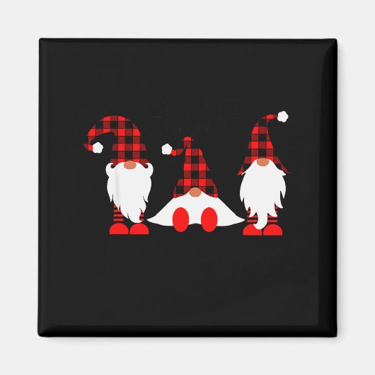 Gnomes For The Holidays Buffalo Plaid Gnome Christ Magneet (Voorkant)