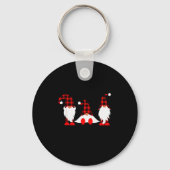 Gnomes For The Holidays Buffalo Plaid Gnome Christ Sleutelhanger (Voorkant)