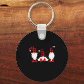 Gnomes For The Holidays Buffalo Plaid Gnome Christ Sleutelhanger (Voorkant)