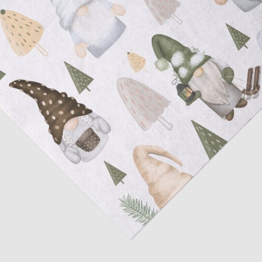 Gnomes Forest White Tissuepapier (Detail)