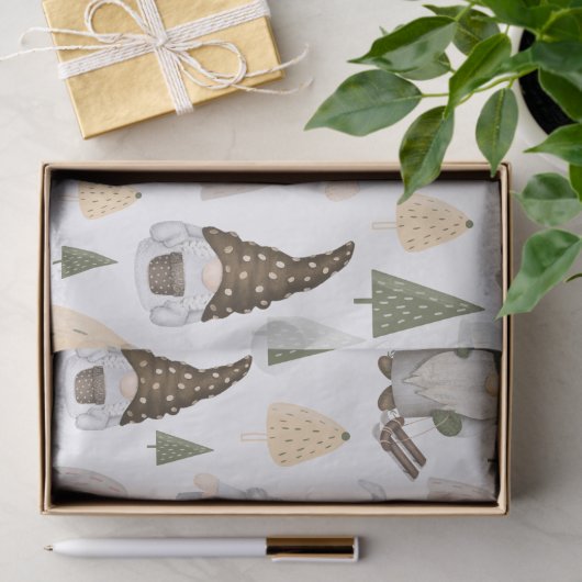 Gnomes Forest White Tissuepapier (Geschenk)