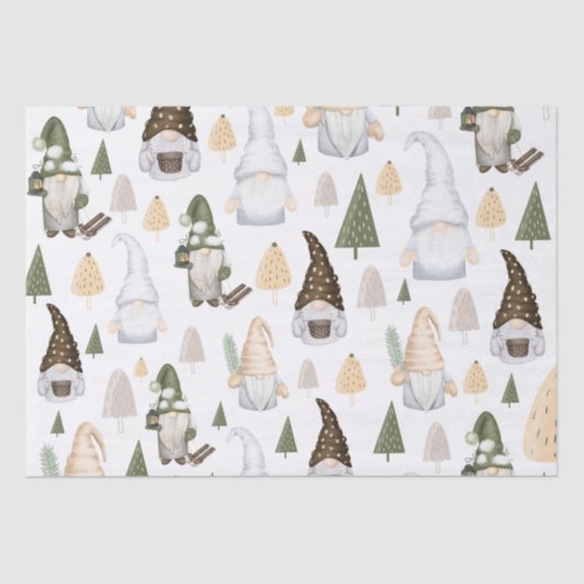 Gnomes Forest White Tissuepapier (Voorkant)