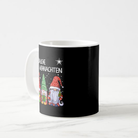 Gnomes Frohliche Weihnachten Funny Kerstpajam Koffiemok (Voorkant links)