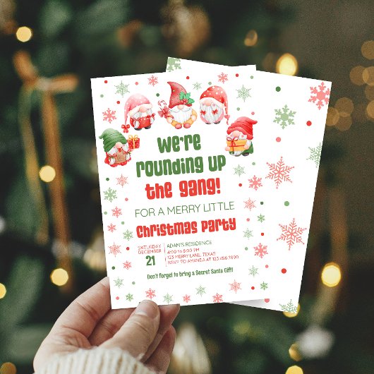 Gnomes Fun Holiday Christmas Party Uitnodiging