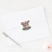 Gnomes Funny Merry Alles Black White Pset Vierkante Sticker (Envelop)