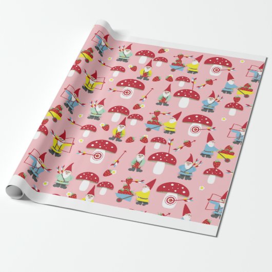 Gnomes Garden Party Gift Wrap Cadeaupapier (Uitgerold)