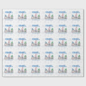 Gnomes GNOEL Kerstwinter gepersonaliseerd Cadeaupapier (Vlak)