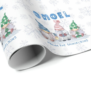 Gnomes GNOEL Kerstwinter gepersonaliseerd Cadeaupapier