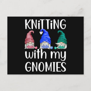 Gnomes Gnome Knitting met mijn gnomen Briefkaart