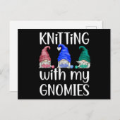 Gnomes Gnome Knitting met mijn gnomen Briefkaart (Voorkant / Achterkant)