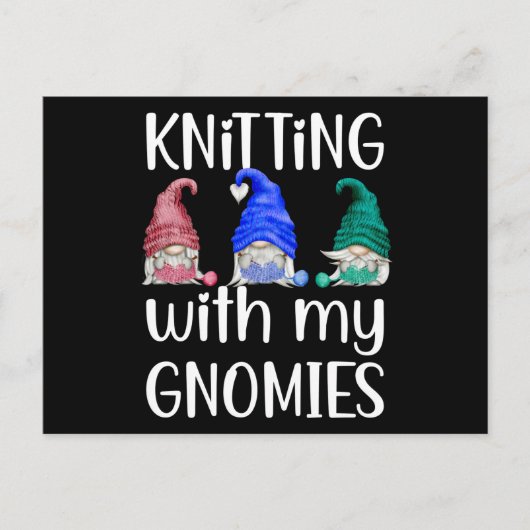 Gnomes Gnome Knitting met mijn gnomen Briefkaart (Voorkant)