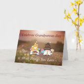 Gnomes Grandouders Day Kaart met Schilderachtig Me (Gele Bloem)