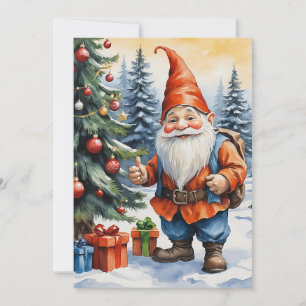 Gnomes Grappig Trendy Whimsisch Fantasie Geen Foto Feestdagenkaart