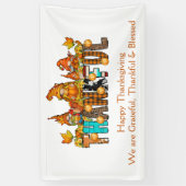 Gnomes Grateful Thankful Blessed Thanksgiving Spandoek (Verticaal)