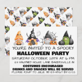 Gnomes Griezige Halloweenfeest Uitnodiging  (Voorkant / Achterkant)