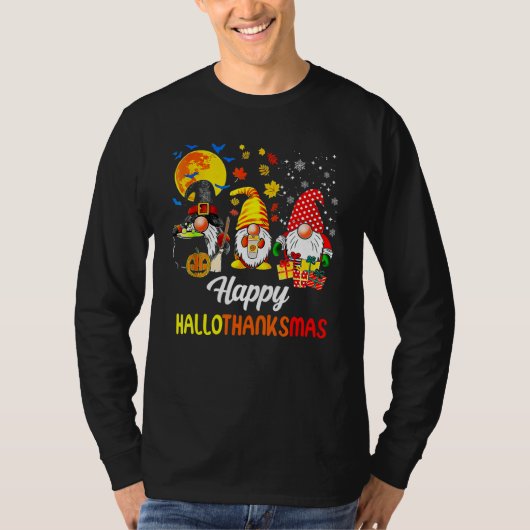 Gnomes  Halloween Merry Christmas Happy Hallothank T-shirt (Voorkant)
